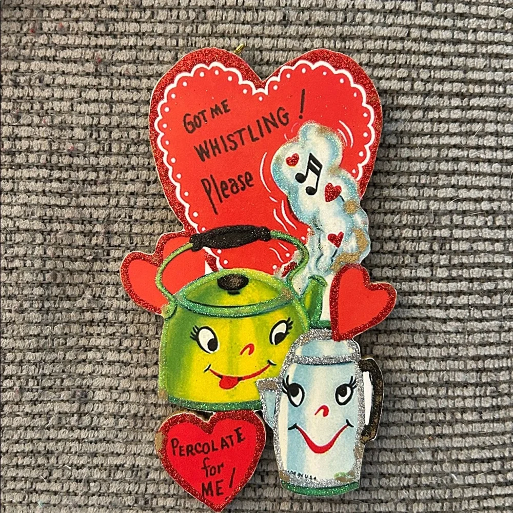 Handmade retro wooden Valentine’s Day ornament decorations x7
